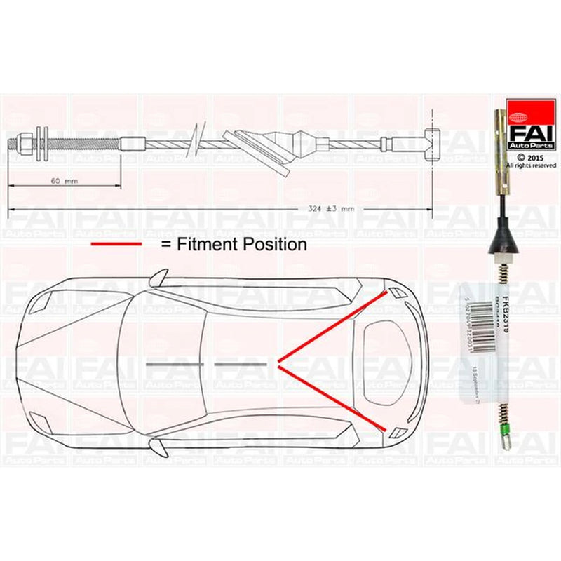 FAI Handbrake Cable Left Rear FBC0040