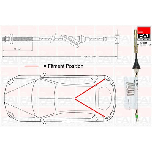 FAI Handbrake Cable Left Rear FBC0040