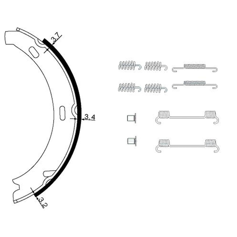 Mintex Parking Brake Shoe Set MFR693