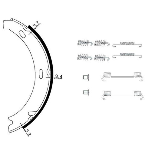 Mintex Parking Brake Shoe Set MFR693