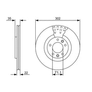 Bosch 2 x Vented Rear Brake Discs 0 986 479 500