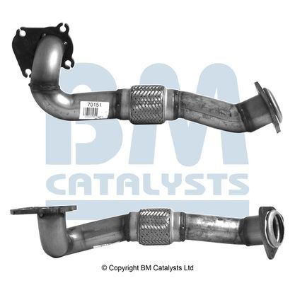 BM Catalysts BM70151 Exhaust Pipe Front Fits Seat Cordoba Ibiza Toledo VW Caddy BM - Town Parts