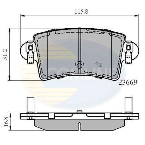 Comline 4 x Rear Brake Pad Set CBP01036