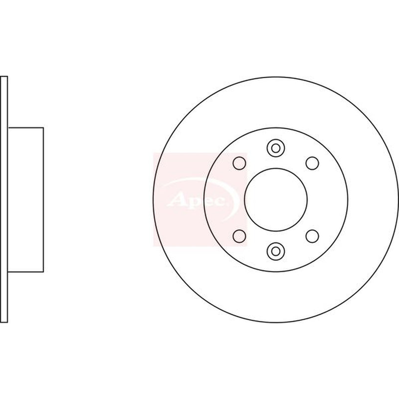 Apec 2 x Solid Front Brake Discs DSK184