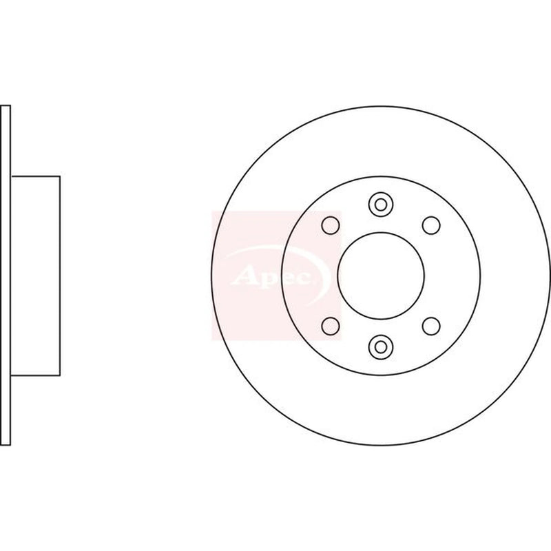 Apec 2 x Solid Front Brake Discs DSK184