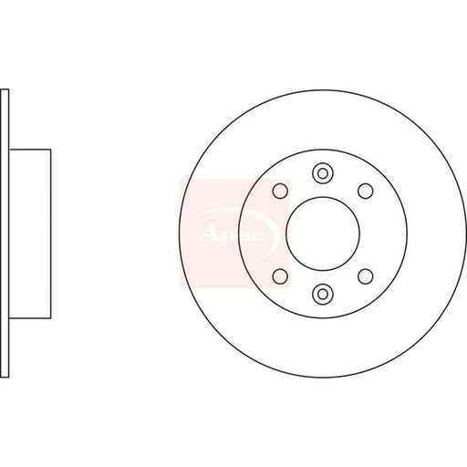 Apec 2 x Solid Front Brake Discs DSK184
