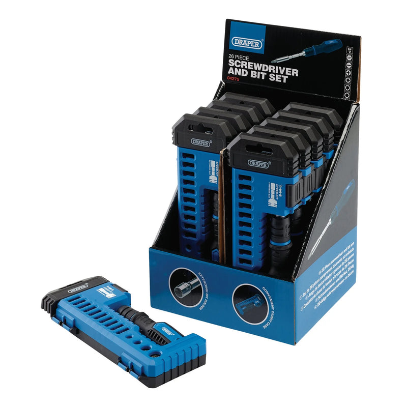 Draper 26 Piece Screwdriver and Bit Set with Extendable Holder
