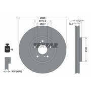 Textar 2 x Vented Front Brake Discs 92194900