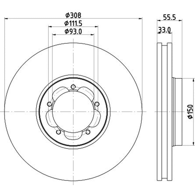 DON 2 x Front Brake Discs PCD19581