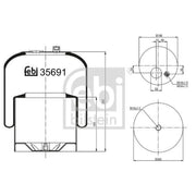 Febi Air Suspension Bellow 180mm Rear Right 35691
