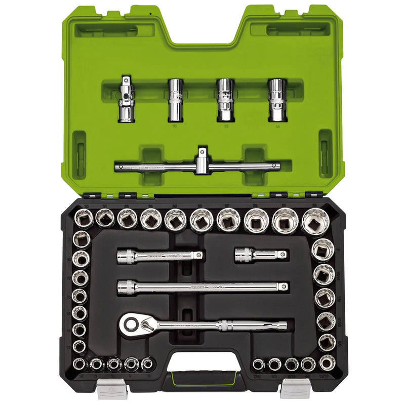 Draper Expert Socket Set, Combined MM/AF, Green (41 Piece)
