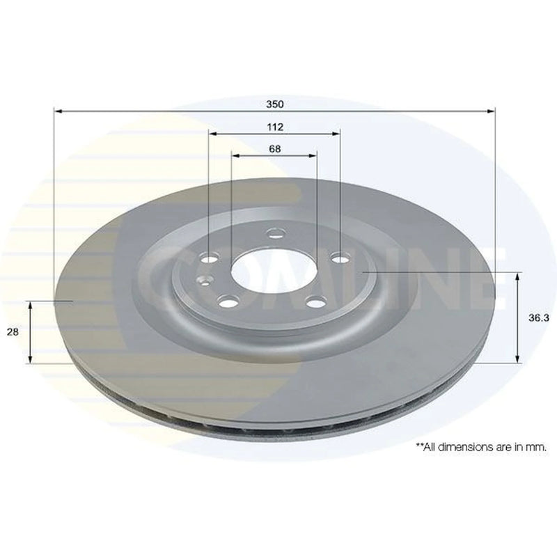 Comline 2 x Internally Vented Rear Brake Discs ADC2963V