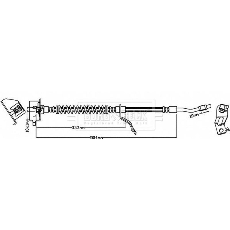 Borg & Beck Brake Hydraulic Hose Line Front Left BBH7998