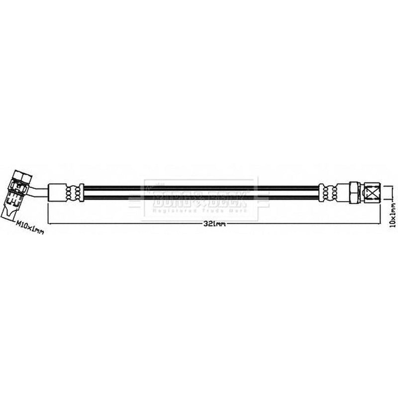 Borg & Beck Brake Hydraulic Hose Line Rear Left BBH8641