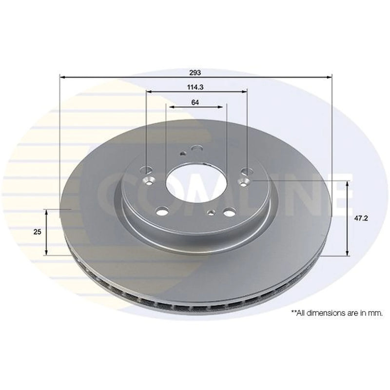 Comline 2 x Internally Vented Front Brake Discs ADC4012V