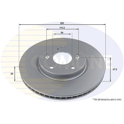 Comline 2 x Internally Vented Front Brake Discs ADC4012V