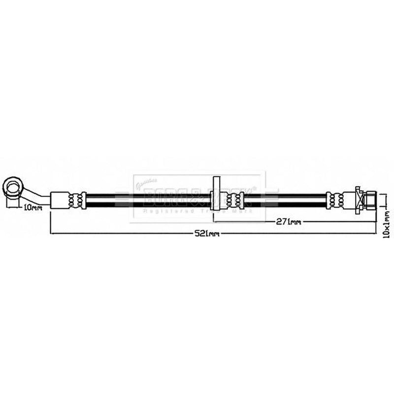 Borg & Beck Brake Hydraulic Hose Line Front Left BBH8211