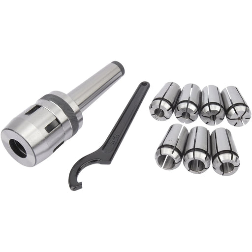 Draper Mill Chuck Set, MT3 - M12 Diameter, 4-16mm