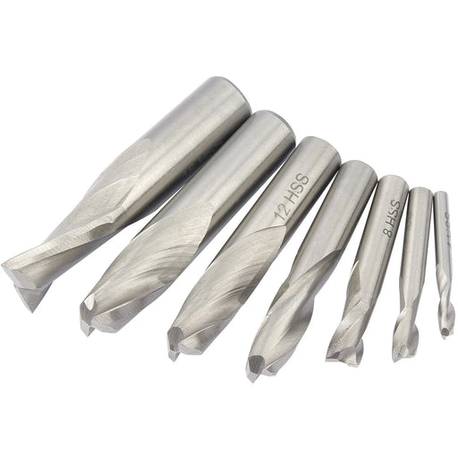 Draper HSS End Mill Set Dia. Two Flute, 4 - 16mm