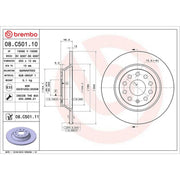 Brembo 2 x Solid Rear Brake Discs 08.C501.11