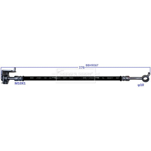 Borg & Beck Brake Hydraulic Hose Line Rear Left BBH9067