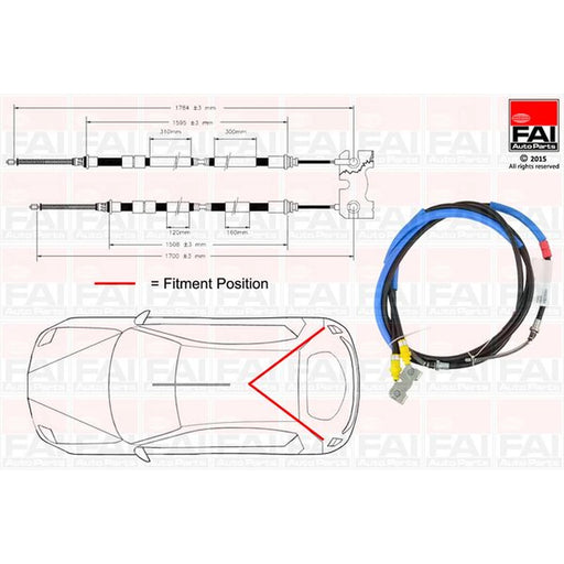 FAI Handbrake Cable Left Rear FBC0061