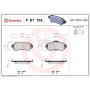 Brembo 4 x Front Brake Pad Set P61105