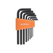 Faithfull Metric Short Arm Hexagon Key Set, 8 Piece - FAIHKS8M