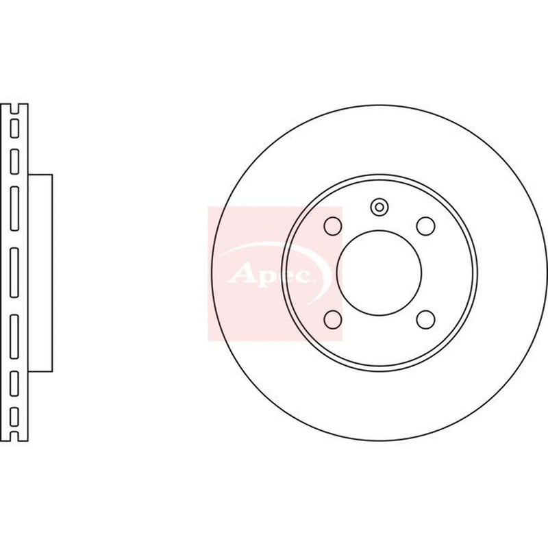 Apec 2 x Vented Front Brake Discs DSK568