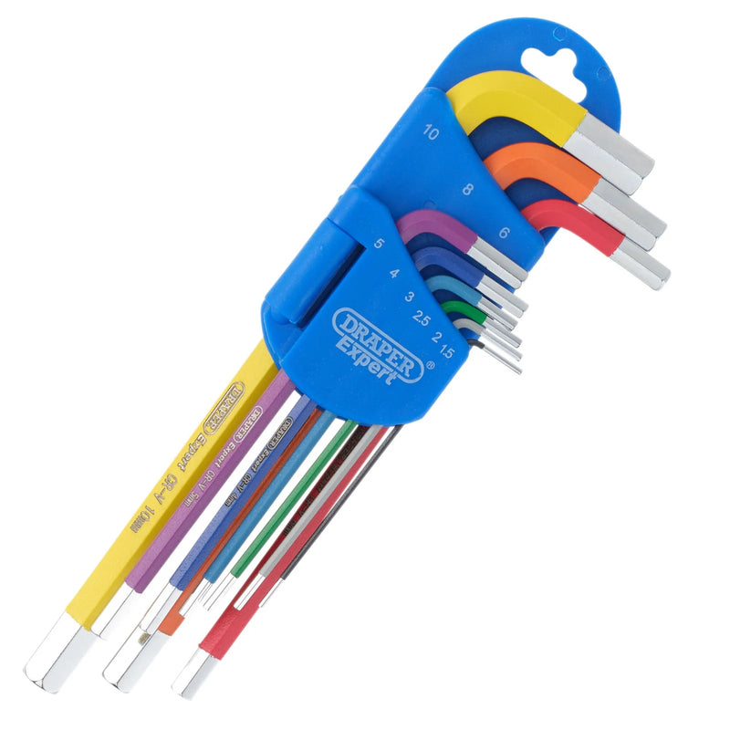 Draper Expert Hex Key Set, Long Arm, 9 Piece