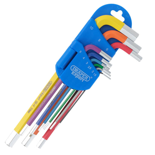 Draper Expert Hex Key Set, Long Arm, 9 Piece