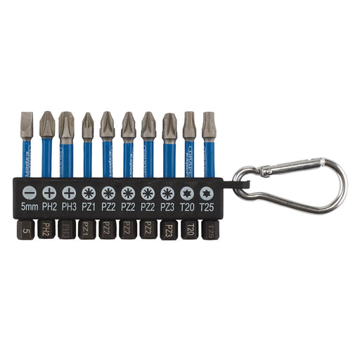 Draper Expert Impact Screwdriver Bit Set, 10 Piece, 50mm
