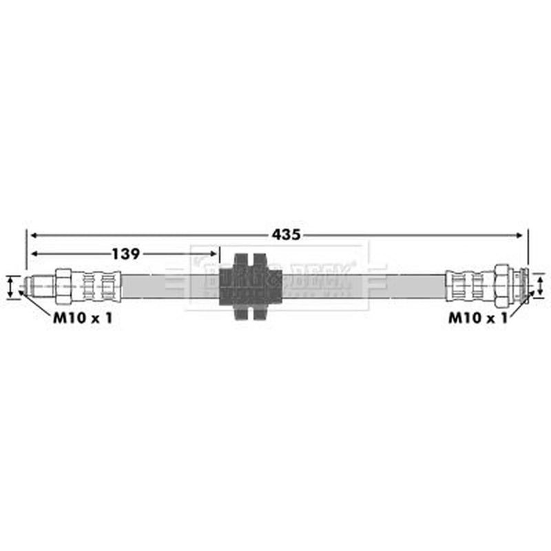 Borg & Beck Brake Hydraulic Hose Line Rear Left BBH6720