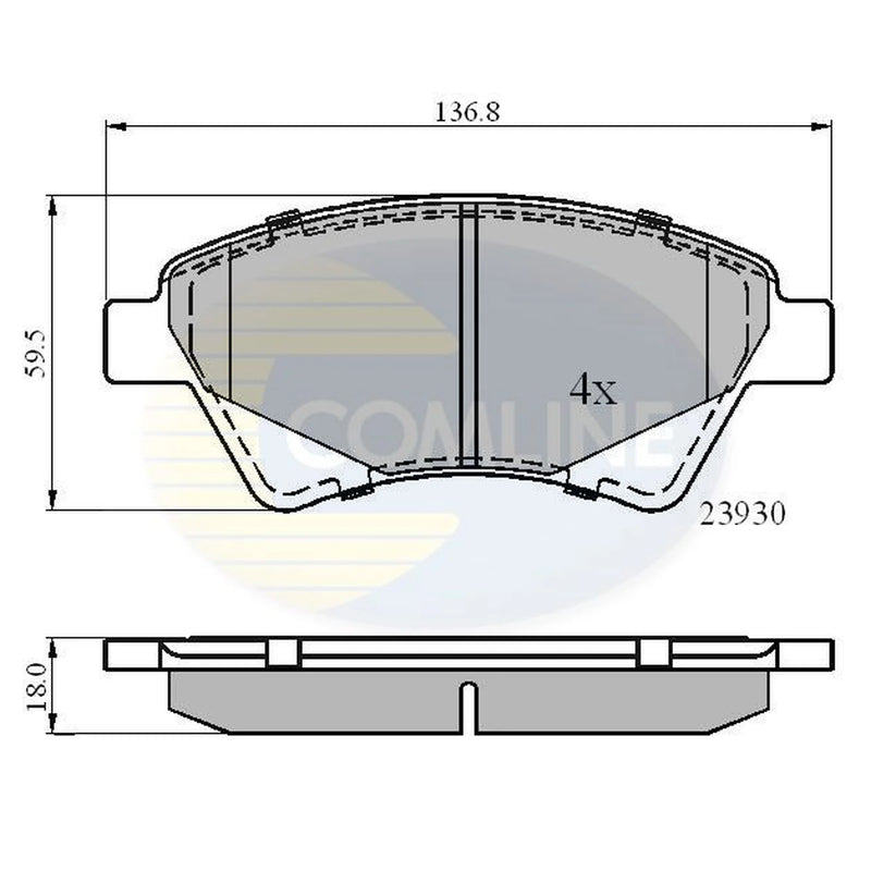 Comline 4 x Front Brake Pad Set CBP01160