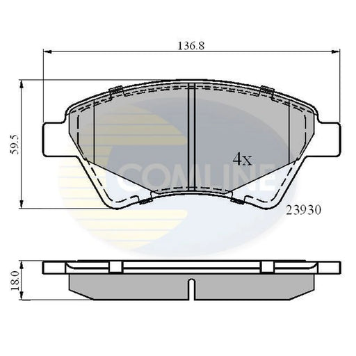 Comline 4 x Front Brake Pad Set CBP01160