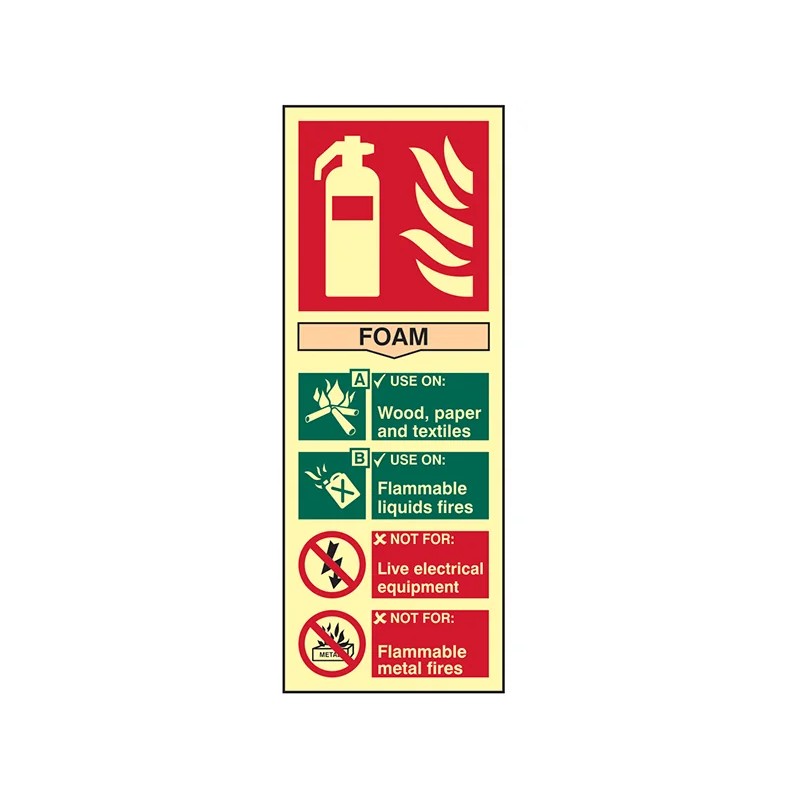 Scan Fire Extinguisher Composite Foam - Photoluminescent 75 x 200mm - 1591