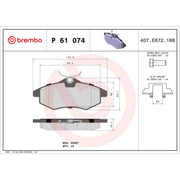 Brembo 4 x Front Brake Pad Set P61074