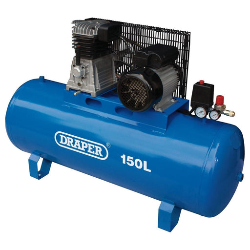 Draper Stationary Belt-Driven Air Compressor, 150L, 2.2kW 55304 Draper  - Town Parts
