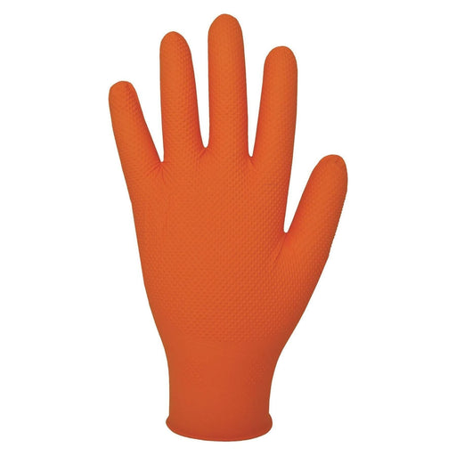 2x Bodyguard Finite Orange Grip Textured Grip Pattern Nitrile Gloves Small Box 90 Bodyguard  - Town Parts