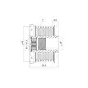 Valeo Alternator Overrunning Freewheel Clutch 588453
