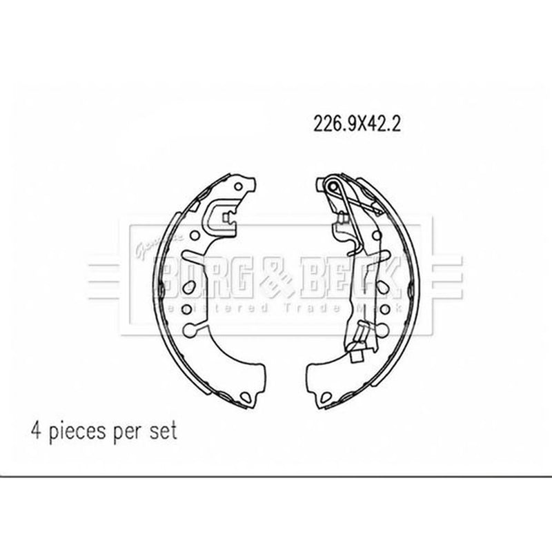 Borg & Beck Brake Shoe Set Axle Kit BBS6523