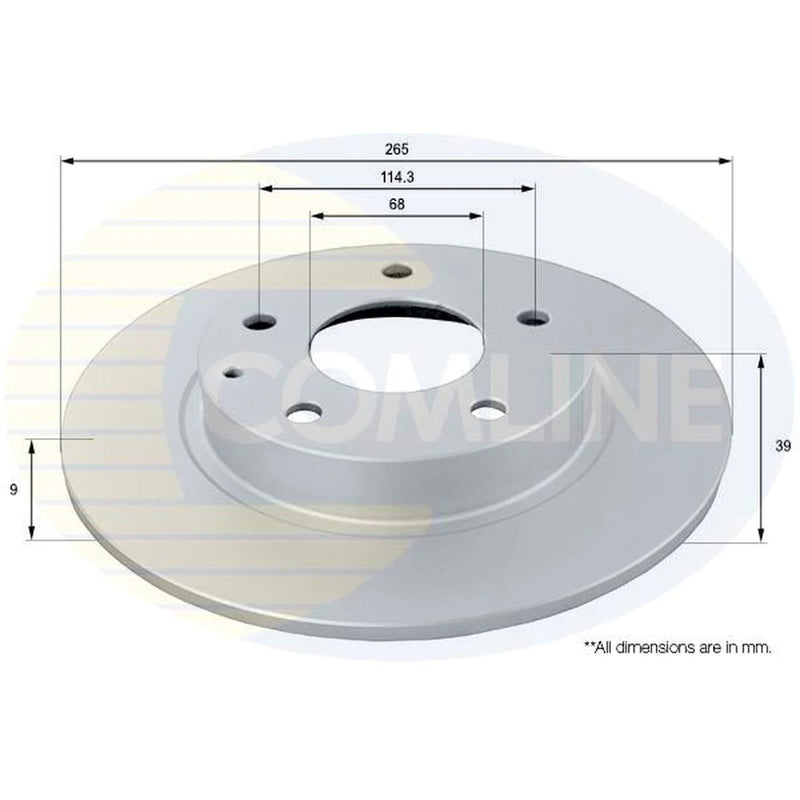 Comline 2 x Solid Rear Brake Discs ADC0477