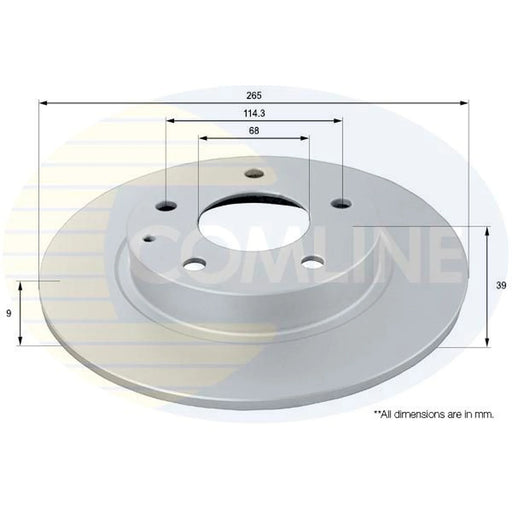 Comline 2 x Solid Rear Brake Discs ADC0477