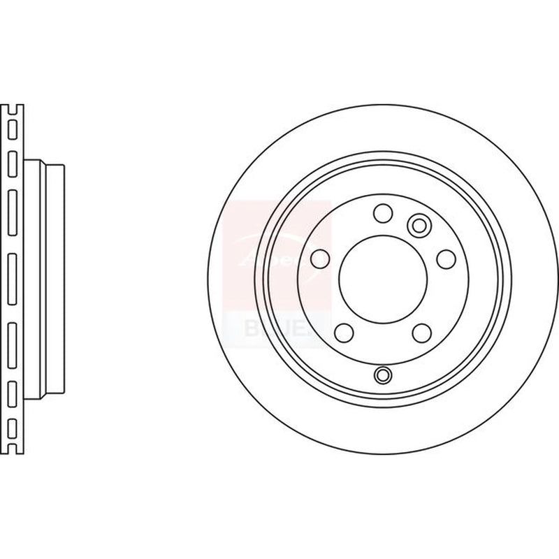 Apec 2 x Vented Rear Brake Discs SDK6183