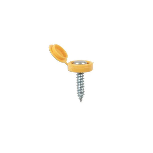 Connect Yellow Number Plate Flip Top & Screw 5pc - CPL