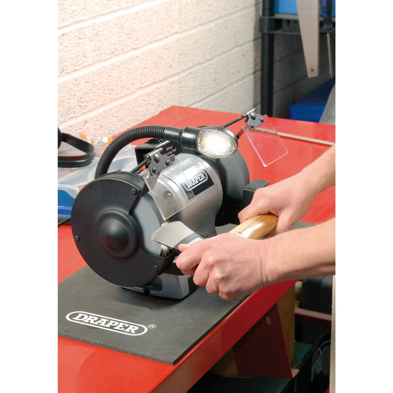 Draper Bench Grinder 150mm 370W with Work Light
