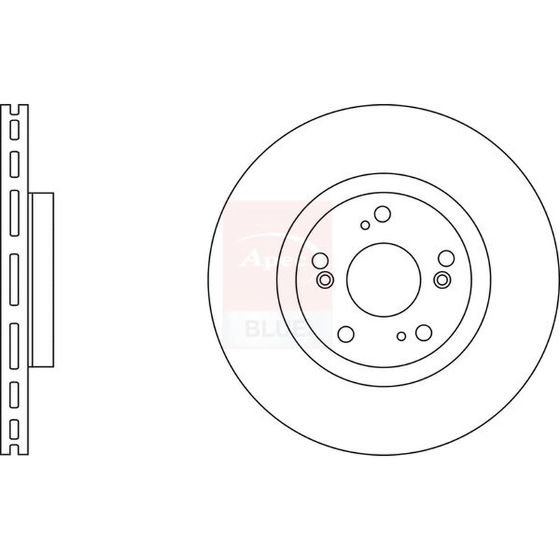 Apec 2 x Vented Front Brake Discs SDK6242