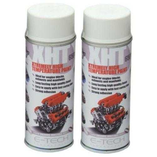 2X WHITE E-Tech 400ml Extremely High Temperature Paint XHT VHT Exhaust E-Tech  - Town Parts