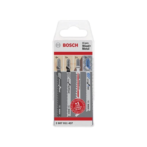 Bosch Powertool Accessories Wood and Metal Jigsaw Blade Set, 15 Piece