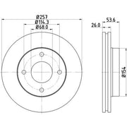 DON 2 x Internally Vented Front Brake Discs PCD18842
